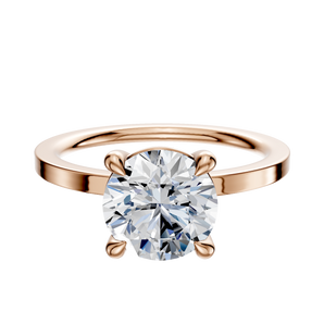 14K Rose Gold 4 Prong Basket Classic Flat 1.5mm Engagement Ring