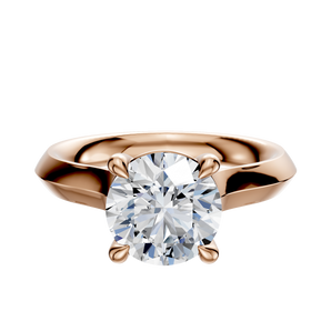 14K Rose Gold 4 Prong Basket Cathedral Knife Edge 3.0mm Engagement Ring