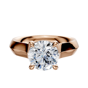 14K Rose Gold 4 Prong Basket Cathedral Knife Edge 4.0mm Engagement Ring