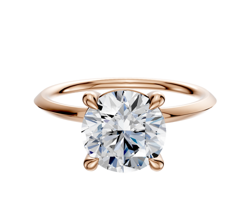 14K Rose Gold 4 Prong Basket Classic Knife Edge 1.5mm Engagement Ring