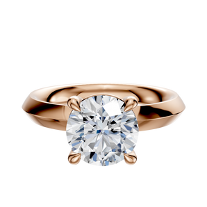 14K Rose Gold 4 Prong Basket Classic Knife Edge 3.0mm Engagement Ring