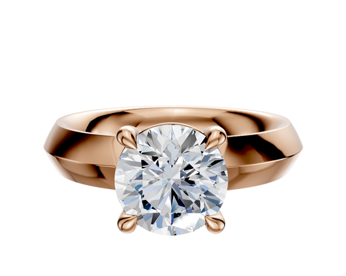 14K Rose Gold 4 Prong Basket Classic Knife Edge 4.0mm Engagement Ring