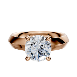 14K Rose Gold 4 Prong Basket Classic Knife Edge 4.0mm Engagement Ring