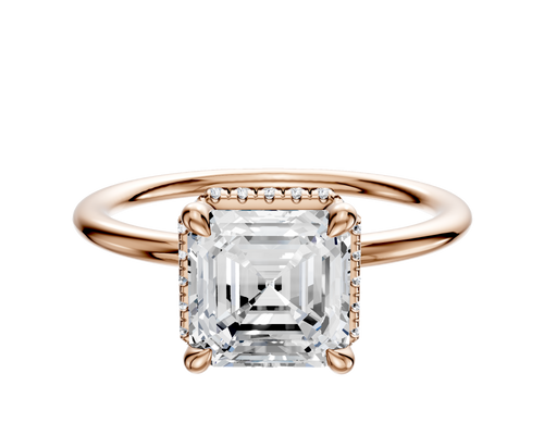 14K Rose Gold 4 Prong Collar Classic Dome 1.5mm Engagement Ring