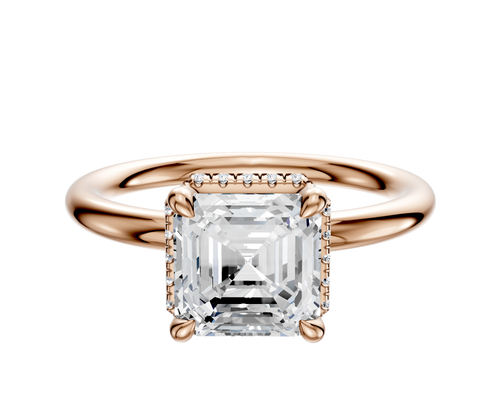 14K Rose Gold 4 Prong Collar Classic Dome 2.0mm Engagement Ring