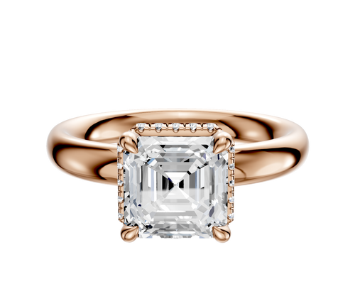 14K Rose Gold 4 Prong Collar Classic Dome 3.0mm Engagement Ring