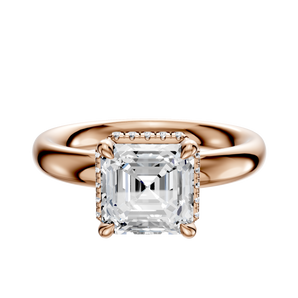 14K Rose Gold 4 Prong Collar Classic Dome 3.0mm Engagement Ring