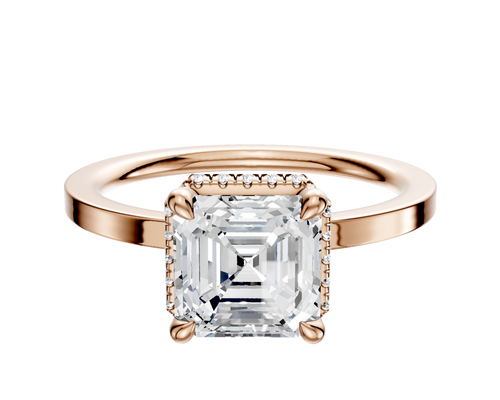 14K Rose Gold 4 Prong Collar Classic Flat 1.5mm Engagement Ring