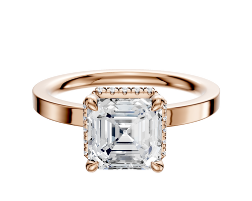 14K Rose Gold 4 Prong Collar Classic Flat 2.0mm Engagement Ring