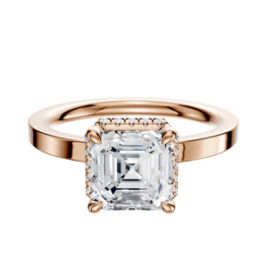 14K Rose Gold 4 Prong Collar Classic Flat 2.0mm Engagement Ring