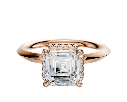 14K Rose Gold 4 Prong Collar Classic Knife Edge 2.0mm Engagement Ring