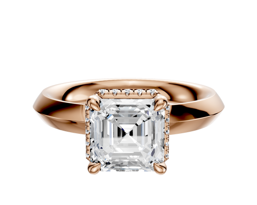 14K Rose Gold 4 Prong Collar Classic Knife Edge 3.0mm Engagement Ring