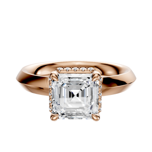 14K Rose Gold 4 Prong Collar Classic Knife Edge 3.0mm Engagement Ring