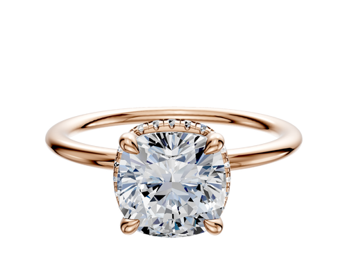 14K Rose Gold 4 Prong Collar Classic Dome 1.5mm Engagement Ring