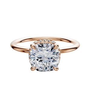 14K Rose Gold 4 Prong Collar Classic Dome 1.5mm Engagement Ring