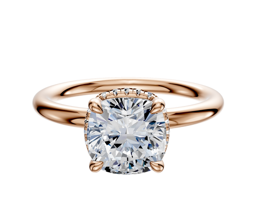 14K Rose Gold 4 Prong Collar Classic Dome 2.0mm Engagement Ring