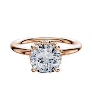 14K Rose Gold 4 Prong Collar Classic Dome 2.0mm Engagement Ring