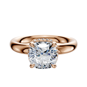 14K Rose Gold 4 Prong Collar Classic Dome 3.0mm Engagement Ring