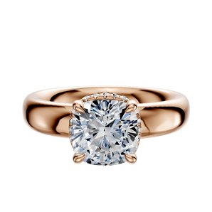 14K Rose Gold 4 Prong Collar Classic Dome 4.0mm Engagement Ring