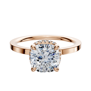 14K Rose Gold 4 Prong Collar Classic Flat 1.5mm Engagement Ring