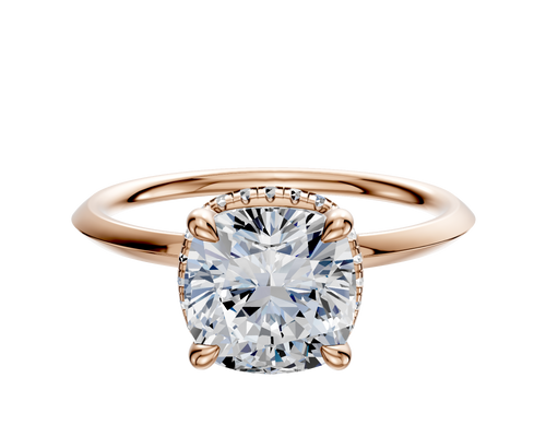 14K Rose Gold 4 Prong Collar Classic Knife Edge 1.5mm Engagement Ring