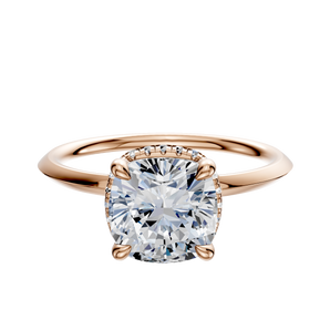 14K Rose Gold 4 Prong Collar Classic Knife Edge 1.5mm Engagement Ring