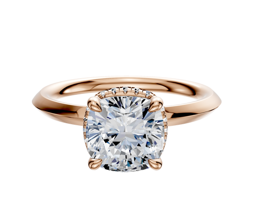 14K Rose Gold 4 Prong Collar Classic Knife Edge 2.0mm Engagement Ring