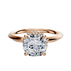 14K Rose Gold 4 Prong Collar Classic Knife Edge 2.0mm Engagement Ring