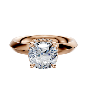 14K Rose Gold 4 Prong Collar Classic Knife Edge 3.0mm Engagement Ring