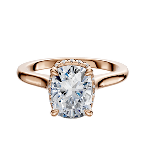 14K Rose Gold 4 Prong Collar Cathedral Dome 2.0mm Engagement Ring