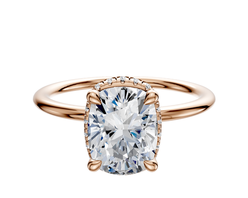 14K Rose Gold 4 Prong Collar Classic Dome 1.5mm Engagement Ring