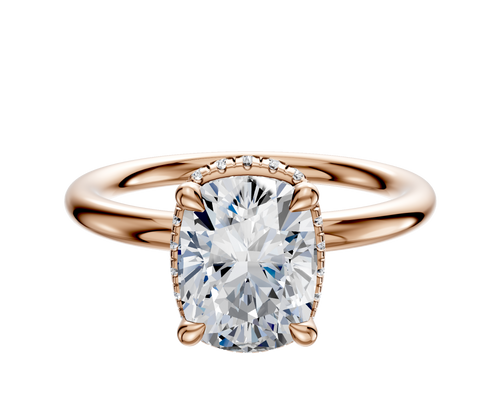 14K Rose Gold 4 Prong Collar Classic Dome 2.0mm Engagement Ring