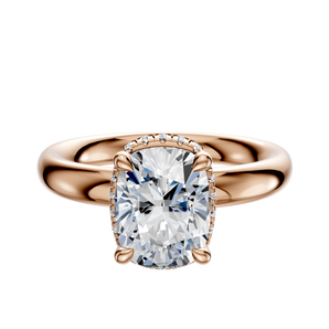 14K Rose Gold 4 Prong Collar Classic Dome 3.0mm Engagement Ring