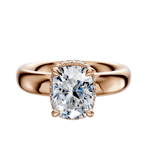 14K Rose Gold 4 Prong Collar Classic Dome 4.0mm Engagement Ring
