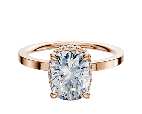 14K Rose Gold 4 Prong Collar Classic Flat 1.5mm Engagement Ring