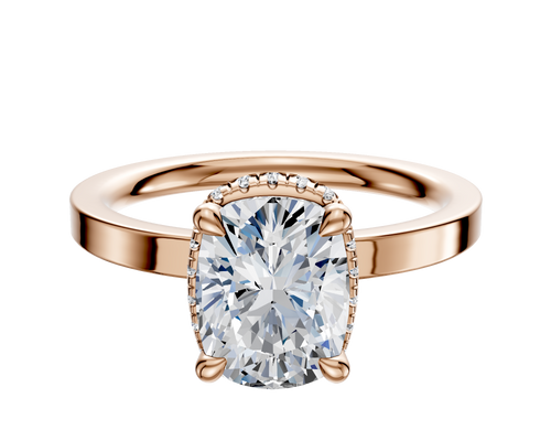 14K Rose Gold 4 Prong Collar Classic Flat 2.0mm Engagement Ring