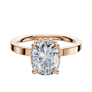 14K Rose Gold 4 Prong Collar Classic Flat 2.0mm Engagement Ring