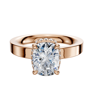 14K Rose Gold 4 Prong Collar Classic Flat 3.0mm Engagement Ring