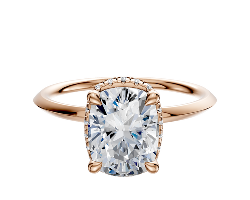 14K Rose Gold 4 Prong Collar Classic Knife Edge 1.5mm Engagement Ring