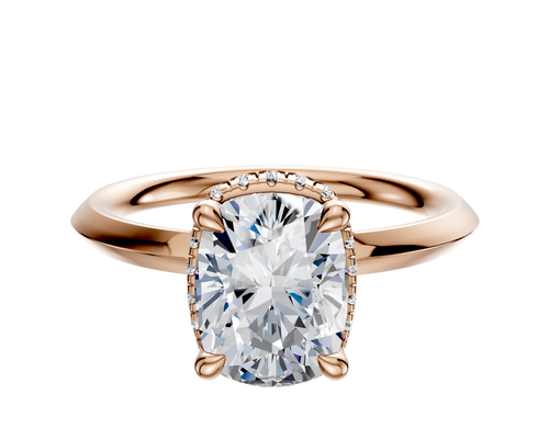 14K Rose Gold 4 Prong Collar Classic Knife Edge 2.0mm Engagement Ring