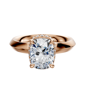 14K Rose Gold 4 Prong Collar Classic Knife Edge 3.0mm Engagement Ring