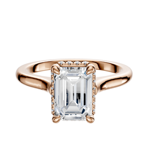 14K Rose Gold 4 Prong Collar Cathedral Dome 2.0mm Engagement Ring