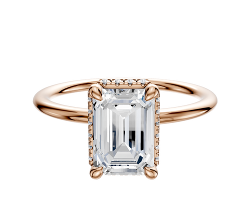 14K Rose Gold 4 Prong Collar Classic Dome 1.5mm Engagement Ring