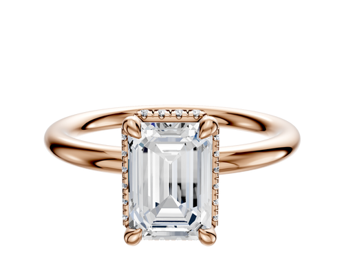 14K Rose Gold 4 Prong Collar Classic Dome 2.0mm Engagement Ring