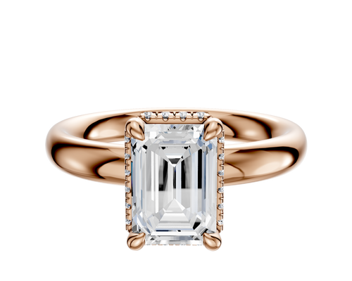 14K Rose Gold 4 Prong Collar Classic Dome 3.0mm Engagement Ring