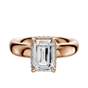 14K Rose Gold 4 Prong Collar Classic Dome 4.0mm Engagement Ring