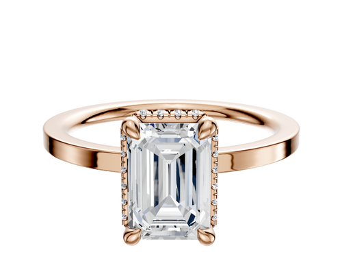 14K Rose Gold 4 Prong Collar Classic Flat 1.5mm Engagement Ring