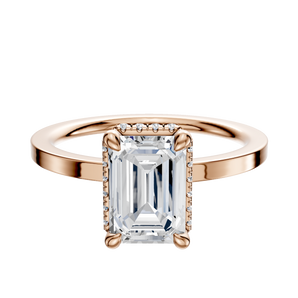 14K Rose Gold 4 Prong Collar Classic Flat 1.5mm Engagement Ring