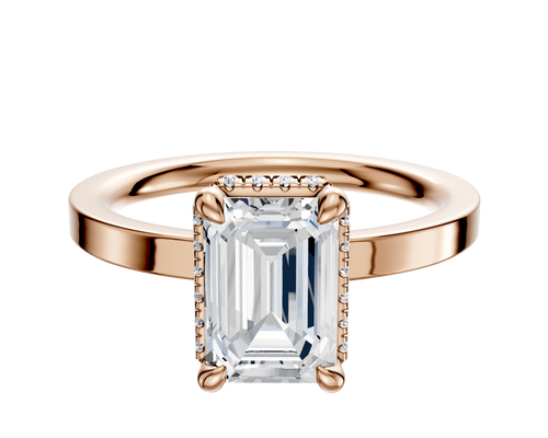 14K Rose Gold 4 Prong Collar Classic Flat 2.0mm Engagement Ring