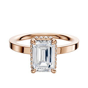 14K Rose Gold 4 Prong Collar Classic Flat 2.0mm Engagement Ring